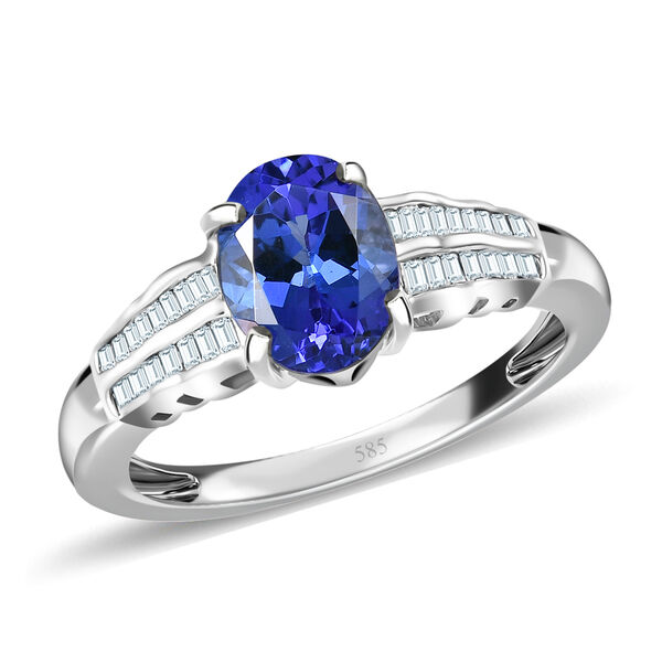 AAA Tansanit und Diamant-Ring, I3 G-H, 585 Weißgold  ca. 1,82 ct image number 4